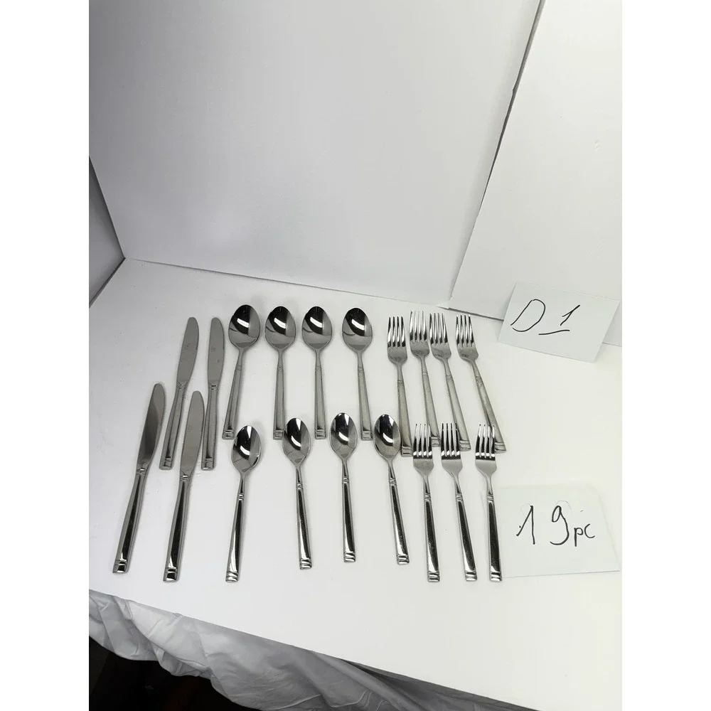Mikasa‎ Stephanie Stainless Steel Flatware Set 19 Pc Knives Spoons Forks Used